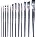 Transon Artist Paint Brush Set of 12 for Watercolor Acrylic Gouache Oil and Tempera Painting