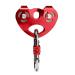 CAMNAL Zipline Trolley Kit with 25kN Carabiner Double Tandem Dual Pulley Speed Dual Trolley for Rock Climbing Caving Aloft Work Rescue,Red with Carabiner Double Tandem-Red Climbing pulley