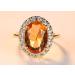 GUIDECUN Golden Tone Oval Champagne CZ Engagement Ring, Size 7 - Buy Online on GoSupps.com