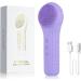 Lumiglow Facial Cleanser Electric Facial Cleansing Brush Lumiglow Electric Face Washer Waterproof Rechargeable Silicone Face Washer IPX7 Waterproof Purple