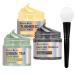 COSMTEK Monte Luna Green Tea Clay Mask Dead Sea Minerals Mud Mask Turmeric Clay Facial Mask Face Masks Skincare for Pore Blackhead Blemish and Acne 70g each