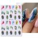 Marble Nail Art Stickers Decals Cyan Blue Gold Stripe Line - 6 Sheets - Buy Online on GoSupps.com