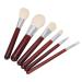 Eyebrow Blusher Makeup Brush Set Soft Brush Hair Portable 6pcs Cosmetic Brush with Redwood Handle Apply Eye Shadow Highlight for Makeup Look