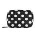 Naanle Black and White Polka Dots Pill Box 7 Day Pill Case Bag Travel Pill Organizer Bag with Zipper Portable Weekly Case Compact Size for Vitamin Supplement Holder