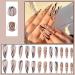 JUSTOTRY 24 Pcs Swirl Stiletto Fake Nails - Long Black French Press on Nails with Leopard Almond Patterns - Extra Long False Nails with Glue for Women's Nail Art - Buy Online on GoSupps.com