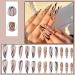Justotry 24-Piece Swirl Stiletto Nails - Black French Press-On & Leopard Almond Art Fake Nails for Women - Buy Online on GoSupps.com
