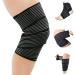 2 Pack Elastic Knee Brace Compression Bandage Straps - Pain Relief Support Sleeve for Men & Women - Ideal for Running Basketball Tennis Soccer - 120cm/47 Inch - Black - Buy Online on GoSupps.com