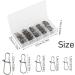 Cozlly Snaps Fishing Set - 100 Stainless Steel Duo Lock Snaps with Box | Carabiner Set for Perch Trout Pikeperch - 5 Sizes Silver | International Shipping Available - Buy Online on GoSupps.com