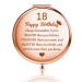 FUSTMW Happy 18th Birthday Gifts Mirror 18 Birthday Gifts for Her Turning 18 Years Old Gifts Rose Gold 18th Bday Mini Makeup Mirror 2 x 1x Magnification (Rose Gold)
