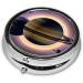Beautiful Saturn Portable Pill Box - Round Mini 3-Compartment | Travel-Friendly Metal Design for Small Pills - Buy Online on GoSupps.com