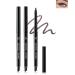 Dark Brown Waterproof Eyeliner Pencil 2Pcs Smudge Proof Long Lasting Gel Eyeliner Creamy Waterline Eyeliner Highly Pigmented Micro-Fine Retractable Eyeliner with Built-In Sharpener & Smudger-02 02 Dark Brown