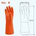 Rubber Household Cleaning Gloves Reusable Dishwashing Gloves for Kitchen Flexible Durable & Waterproof (Medium Green+Red+Orange) - Buy Online on GoSupps.com