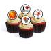 24 Basketball Edible Premium Thickness SWEETENED Vanilla Wafer Rice Paper Cupcake Toppers/Decorations