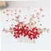 HAPINARY Handmade Comb Hair Insert Comb Bridal Headpiece Flower Hair Combs Wedding Side Comb Wedding Hair Combs Pearl Comb Clip Crystal Headpiece Tiara Red Hanfu Bride Headgear - Buy Online on GoSupps.com