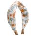 WOVOWOVO Knotted Headbands for Women Girls Wide Floral Patterns Hair Hoops Cross Knot Hairbands Fashion Soft Head Wrap Turban Hair Accessories Floral Pattern A