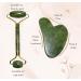 Jade Face Roller & Gua Sha Set - Ultimate Facial Massager for Skin Care | Perfect Gift for Self-Care Routine - Unisex Tool for Face Neck & Eyes - Buy Online on GoSupps.com