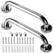 2 Pack 12 Inch Shower Grab Bar, ZUEXT Chrome Stainless Steel Bathroom Grab Bar, Shower Handle, Bathroom Balance Bar, Safety Hand Rail Support - Handicap, Elderly, Injury, Senior Assist Bath Handle 12 Inch (Pack of 2)