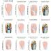 24Pcs Press on Nails Short French Tips Fake Nails Acrylic Square False Nails Summer Reusable Leaves Artificial Nails for Women and Girls - Buy Online on GoSupps.com