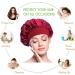 BIZBUY 3 Pack Satin Bonnet Hair Bonnet for Sleeping Night Hair Sleeping Caps with Wide Elastic Band Silk Bonnet is Suitable for Long Straight and Curly Hair. Black+Red+Purple - Buy Online on GoSupps.com