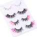 PINK LASHES - Colored Faux Mink Lash Set - Colorful Glitter Eyelashes Bottom Lower Lash in Pack Eyelash Extension Sets: Pink Cosplay Anime Drag False Lashes (PINK)