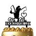 Funny Fishing Wedding Cake Topper - HOOKED FOR LIFE - Groom Hugging Bride Fishing Couple Cake Topper Mr&Mrs Wedding Cake Topper (Fishing Couple)