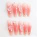 Long Fake Nail Full Cover with Glue Detachable Blush Pink Flowers Press on Nails 24 Pieces Finger Nail Art Tips for Nail Salons and Women DIY Nail Art - Buy Online on GoSupps.com