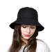 Cotton Bucket Hats for Women Sun Beach Hat Teens Girls Wide Brim Summer Fisherman's Caps UPF 50+ Black