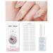 Transparent Glitter Gel Nail Strips KALEFUL Semi Cured Gel Nail Stickers Nail Art Decoration Design Supplies