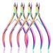 BAQI 4 Packs Cuticle Remover Cuticle Cutter Trimmer Rainbow Professional Cuticles Nipper Stainless Steel Cuticle Clippers Nail Cuticle Scissors Tools for Manicure and Pedicure
