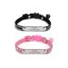 Mogokoyo 2-packing bells Cat neck band with name and telephone number personalized reflective cat neck band with safety lock adjustable collar for cat (style 2- black & pink)