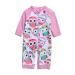 BONVERANO Baby Girls Swimsuit Toddler Bathing Suit Full-Length Zipper One Piece Swimwear with UPF 50+ Sun Protection Owl 2-3 Years