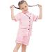SWOMOG Kids Satin Pyjamas Set | Button-Down Silk Nightwear for Girls Boys | Short Sleeve 2 Piece Lounge Set 6-7 Years Pink - Buy Online on GoSupps.com