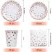 201 PCS Disposable Plates Rose Gold Party Supplies Polka Dots Paper Plates include 50 Dinner Plates 50 Dessert Plates 50 Napkins 50 Cups 1 Plastic Tablecloth for Baby Shower Wedding Birthday - Buy Online on GoSupps.com