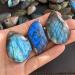 Buy XUQULI Blue Natural Labradorite Crystal Leaf - Beautiful Meditation Crystal | 1 Piece with Holes - International Shipping Available - Buy Online on GoSupps.com