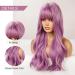 AISI QUEENS 26 inch Long Purple Wavy Wig with Bangs for Women - Heat Resistant Synthetic Wig for Halloween, Cosplay, and Daily Party - Buy Online on GoSupps.com