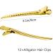 Stainless Steel Gold Hair Clips 12 Pack - Prong, Duckbill, Sectioning Clips for Hair Styling - Salon Barrettes - Buy Online on GoSupps.com