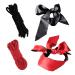 4 set Soft Cotton Rope Binding Ropes 5m Length 8mm Thick Multipurpose Durable Long Rope 2pcs (BLACK/RED) +2 pcs Silk Satin Blindfold Eye mask for Sleeping Games Black Red