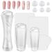 EBANKU French Tip Nail Stamp - 3PCS Clear Silicone Nail Stamping with 6PCS Silicone Replace Nail Art Stamper Heads and Scrapers Jelly Stamper for Nails for French Manicure Home DIY Nail Salon