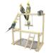 Wishesmar WellensiTich playground Vogel playground with feeder-cup toy ladder climbing swing and tray for nymphensittish parrots waves wood size 40.5x37x23 cm wood 006