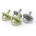 Silicone Pacifier 4 Pack Silicone Soother Set Silicone Newborn Pacifiers With Handle & Safety Airholes Baby Pacifier Binky Set o1baby (Green Grey) - Buy Online on GoSupps.com