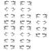 FOMIYES 20 Pairs Halloween Eyeliner Stickers Decor Eyeliner Decals Self-adhesive Eyeliner Stickers Prom Miss 1 count (Pack of 1) Blackx5pcs