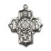 Sterling Silver 5-Way/Coast Guard Pendant with Heavy Curb Chain - 1 1/4 x 1 inches - Buy Online on GoSupps.com