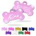Ibera Gifts - Personalized pendants for small to medium -sized dogs and cats in bone shape - engraving dog brand collar dog neck band Name personalized dog (pink paws) paws pink