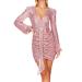 Hanxiulin evening dress ladies cocktail party dress casual cocktail dress cardiac outlet sequin sequin dress dress dress for women pink l