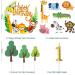 16-Piece Safari Jungle Cake Decoration Set for 1st Birthday | Forest Animals Topper for Girls - Buy Online on GoSupps.com