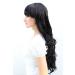 WIG ME UP 3116-2 Black Long Curly Wig with Straight Bangs - Premium Quality Fashion Wig for Women - Buy Online on GoSupps.com