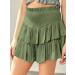 LAEMILIA Womens Elastic Waist Flared Floral Print Skirt with Drawstring - Green - Size L - Buy Online on GoSupps.com