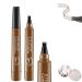 Lumierez Micro Fork Tip Precise Brow Pen 4 Tipped Precise Brow Pen Waterproof Micro Fork Tip Eyebrow Precise Brow Pen (Light brown)