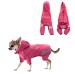 Dogs raincoat rain jacket adjustable outdoor waterproof dog coat hood with legs water -repellent puppy jacket with long reflective stripes for small medium -sized dogs (L rose) l rose