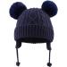 XIAOHAWANG Warm Kids Beanie Winter Knitted Baby Hat | Navy Pompom | 0-6 Months - Buy Online on GoSupps.com